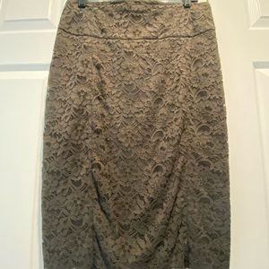 Olive green pencil skirt. Express size 12